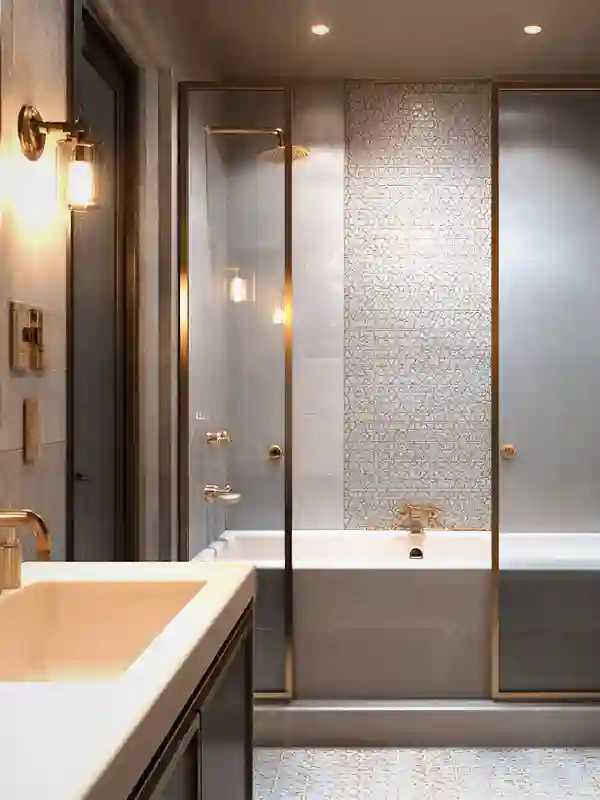 Modern luxury bathroom interior design and premium tiling work in Kolkata