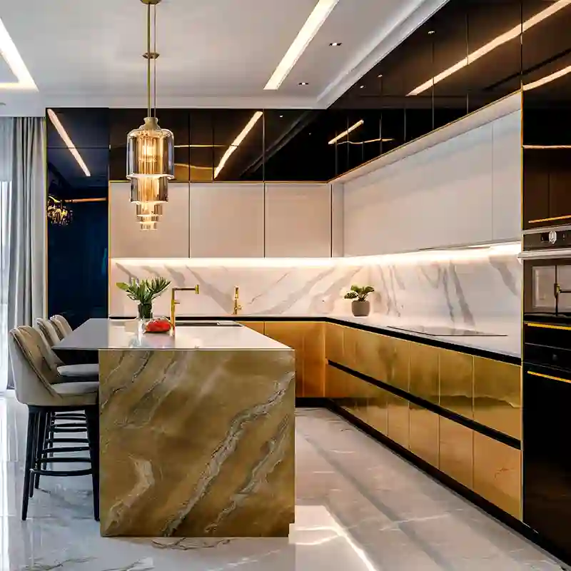 Custom smart modular kitchen design and installation services by AGOID